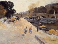 Pissarro, Camille - The Banks of the Seine in Paris, Pont Marie, Quai d'Anjou